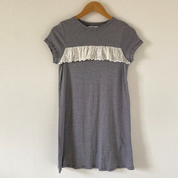Marks & Spencer Other - Marks & Spencer Girls Blue/White Broderie Anglais Cap Sleeve Dress Size 10-12 Y